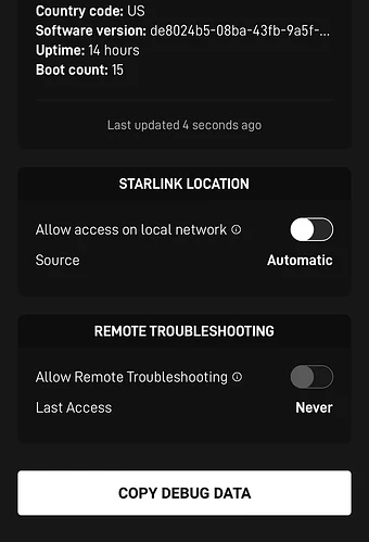 starlink location allow access on local network