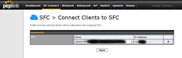 SFC by clinet MAC